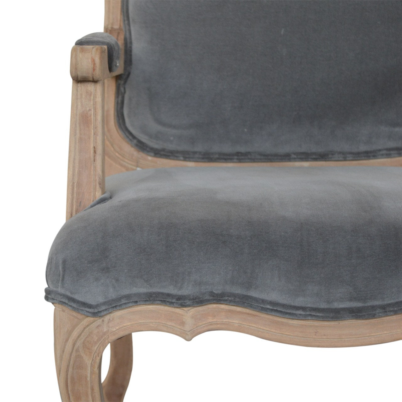 Gray Velvet French Style Chair