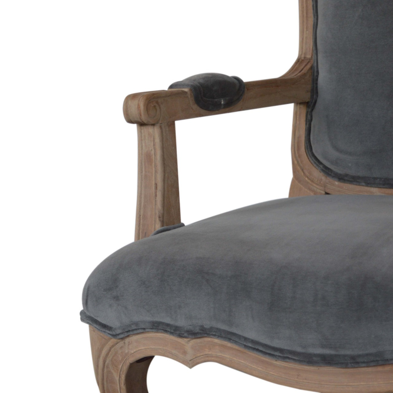 Gray Velvet French Style Chair