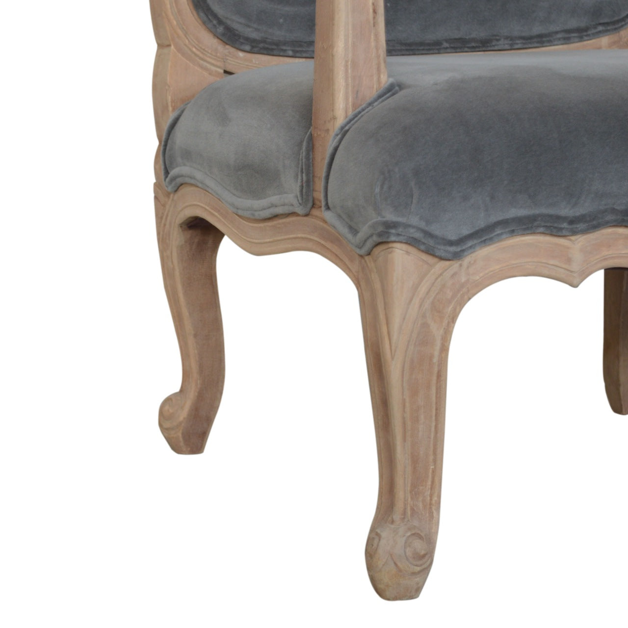 Gray Velvet French Style Chair