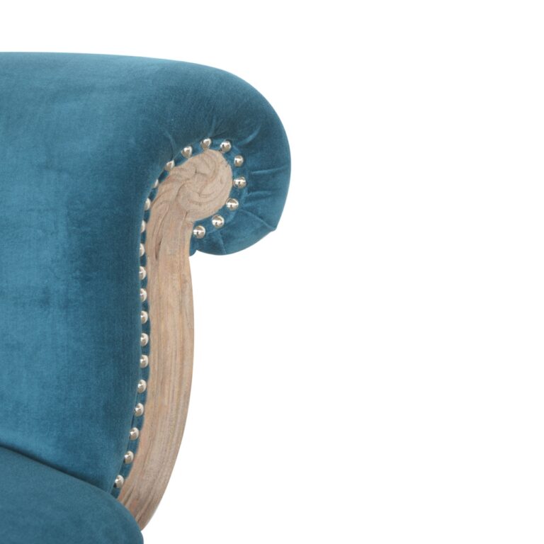 Teal Velvet Studded Chair