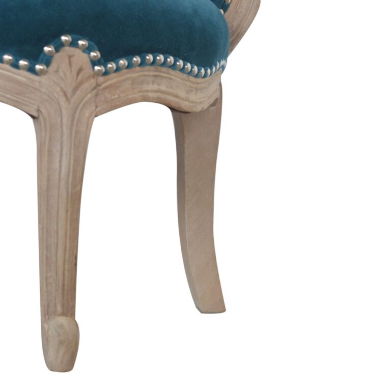 Teal Velvet Studded Chair