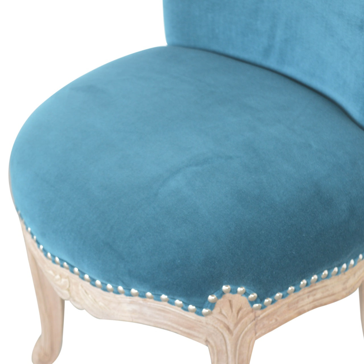 Teal Velvet Studded Chair