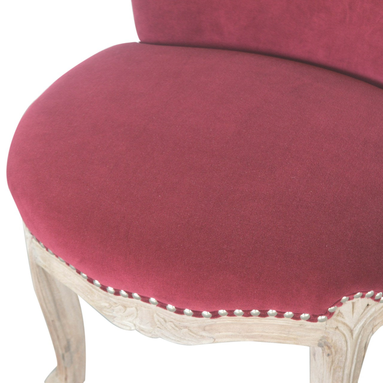 Wine Red Velvet Studded Chair