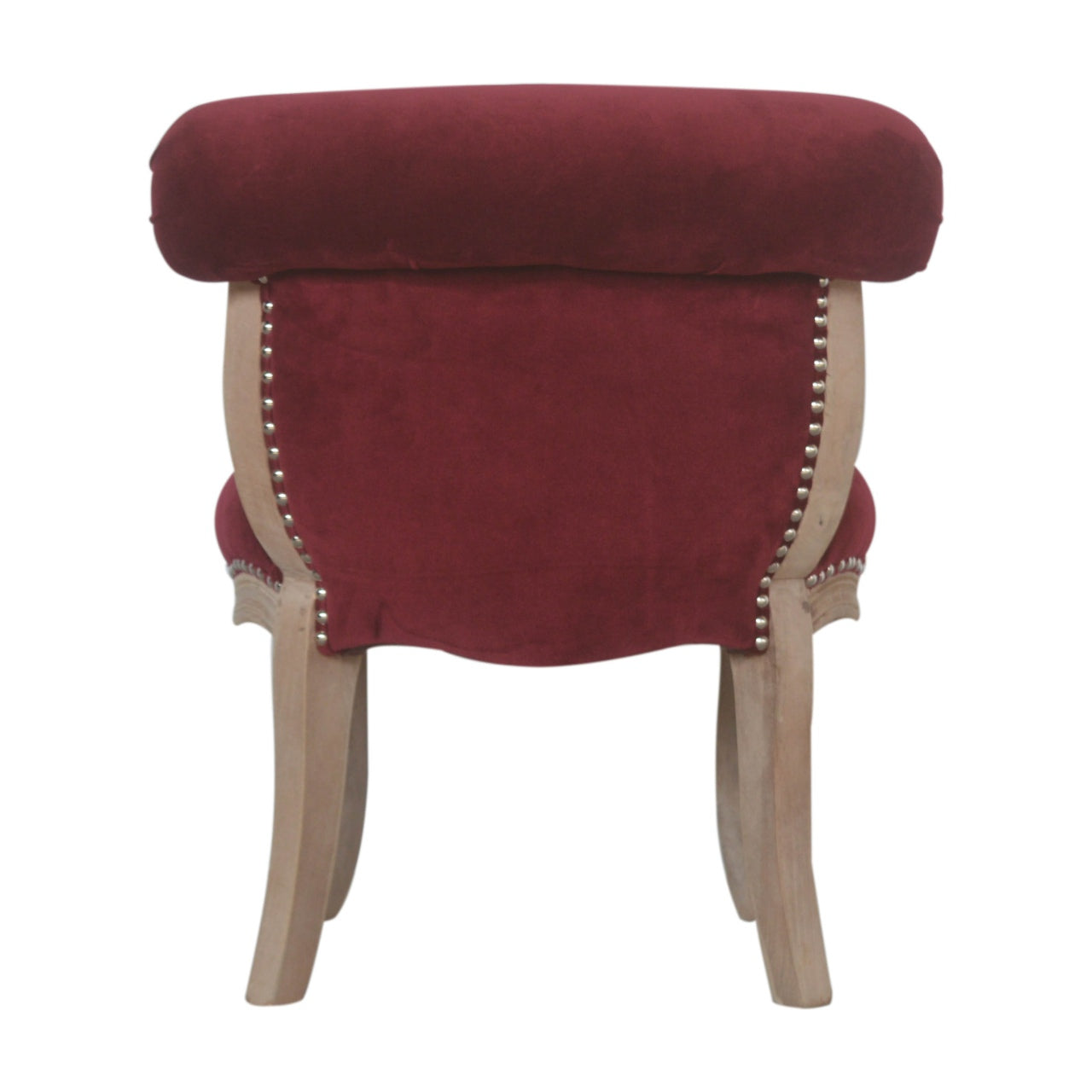 Wine Red Velvet Studded Chair