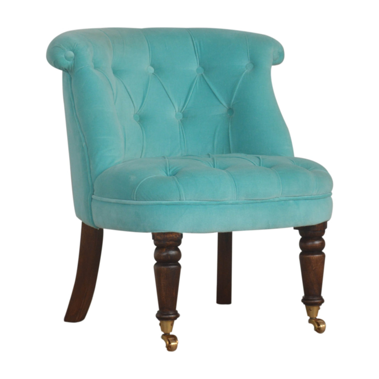 Turquoise Velvet Accent Chair