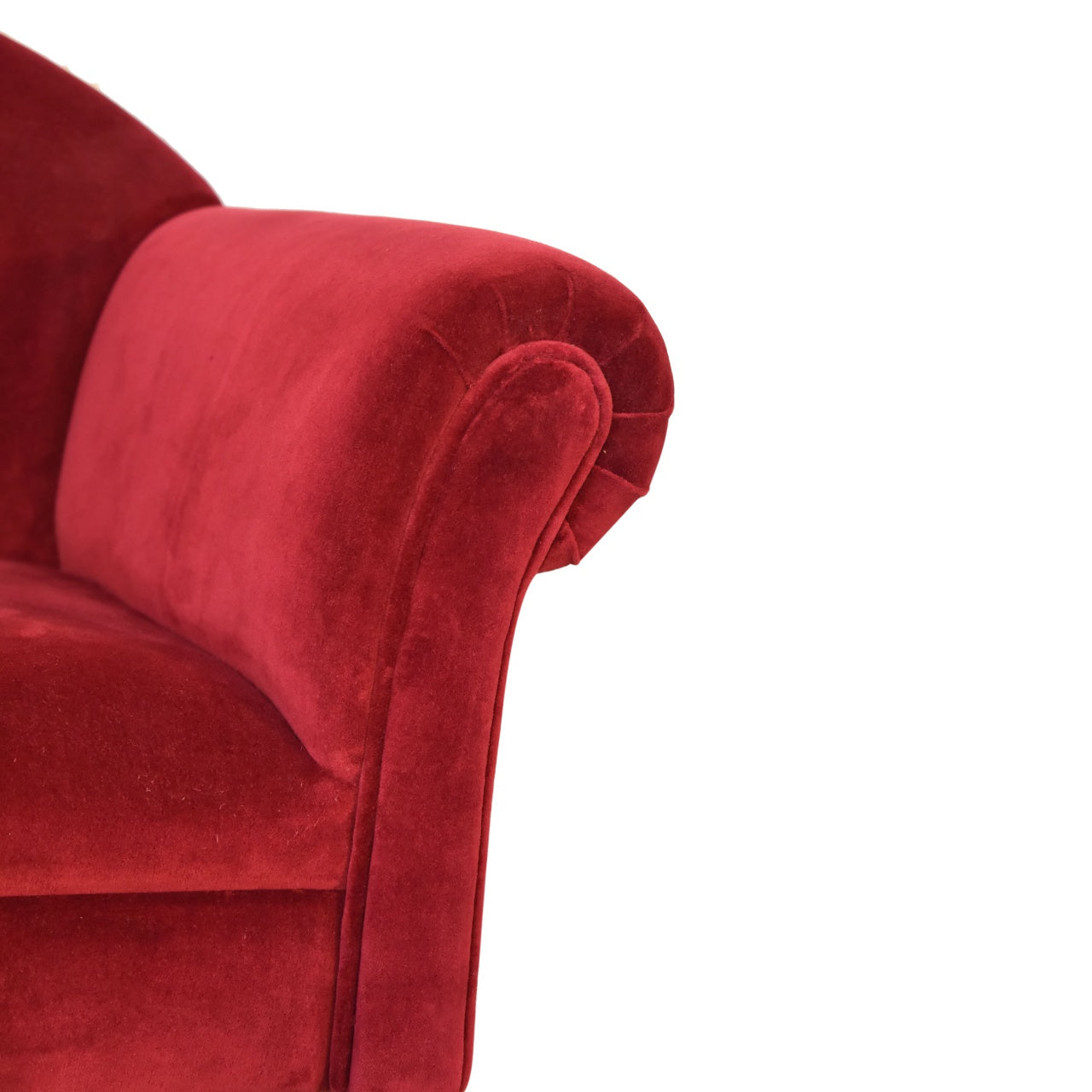 Wine Red Velvet Nordic Style Armchair