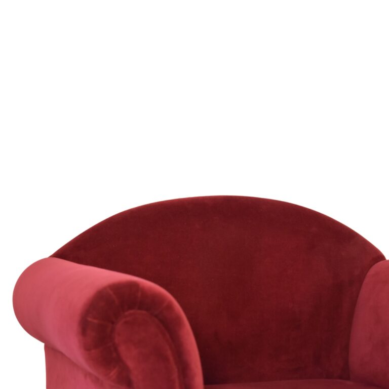 Wine Red Velvet Nordic Style Armchair