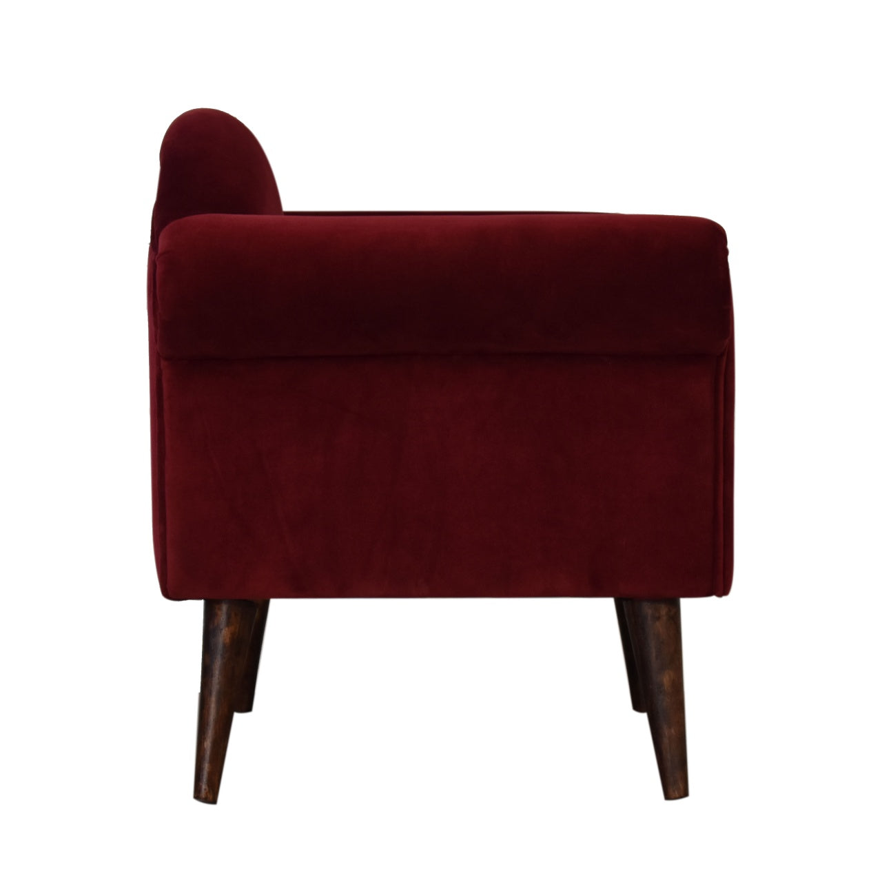 Wine Red Velvet Nordic Style Armchair