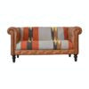 Durrie & Leather Mixed Sofa | Chesterfield