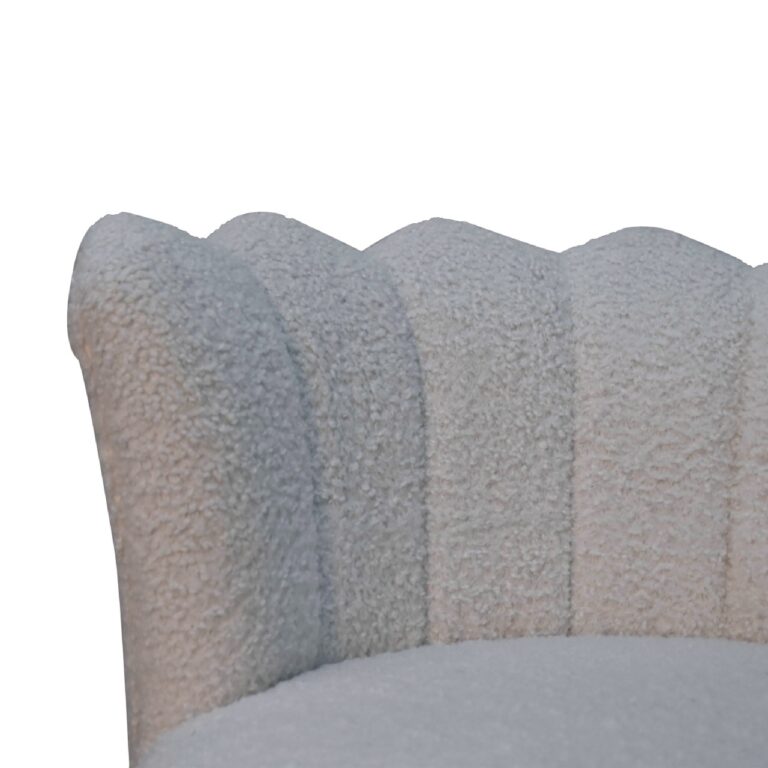 White Boucle Swival Chair