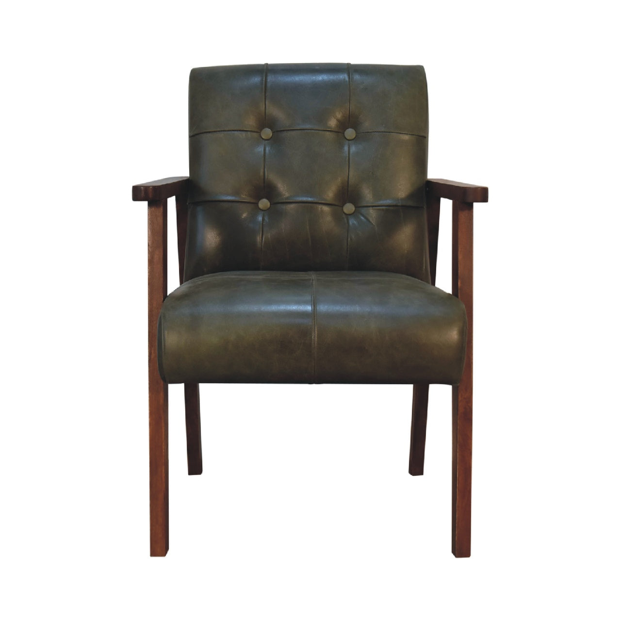 Olive Buffalo Leather Chair