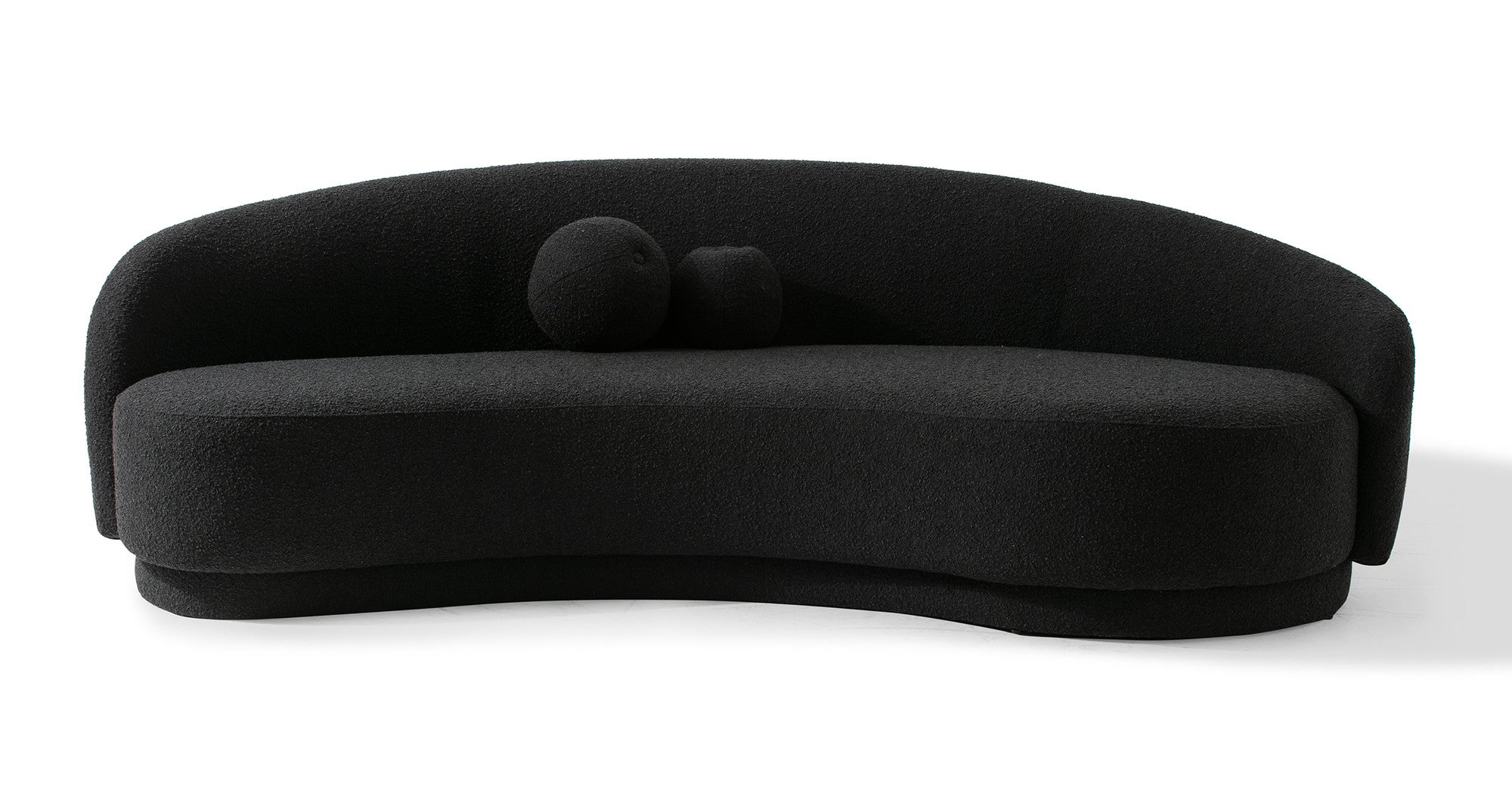 Izzah 101" Fabric Sofa -Noir Boucle