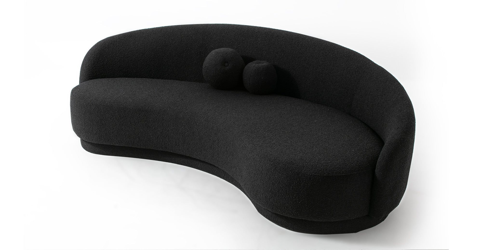 Izzah 101" Fabric Sofa -Noir Boucle