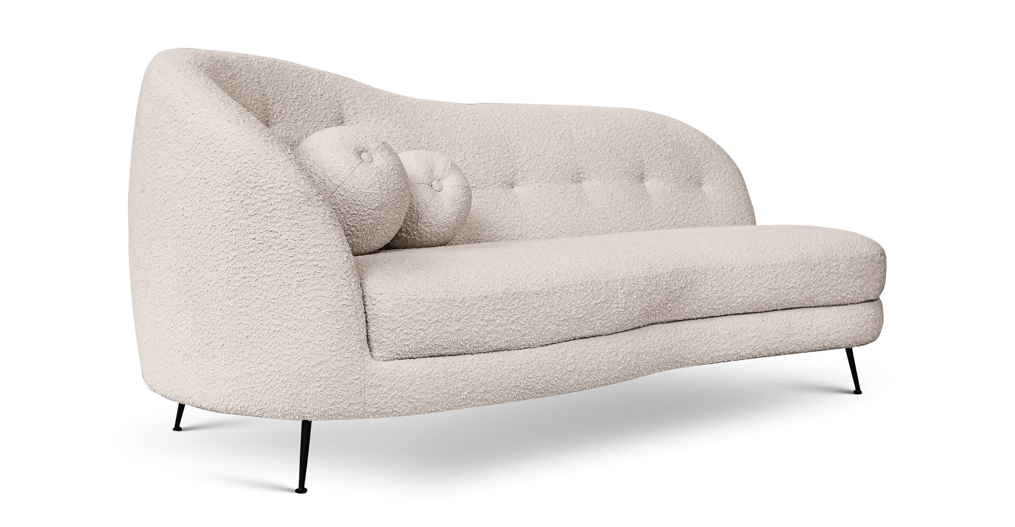 Jacobsen Settee 83" Fabric Sofa-Blanc Boucle