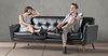 Jackie 88" Leather Sofa -2 Seater - Black