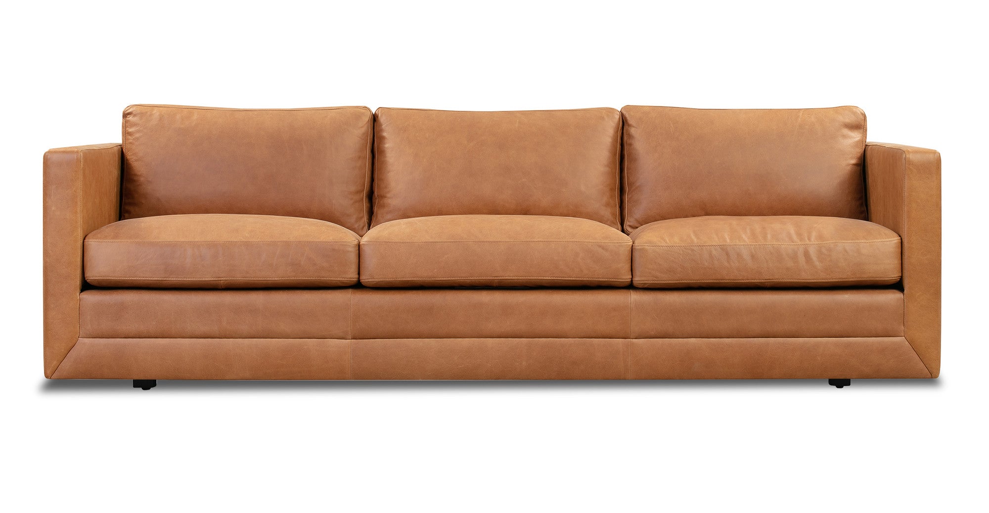 Manhattan 85" Leather Sofa -3 Seater - Milano Russet