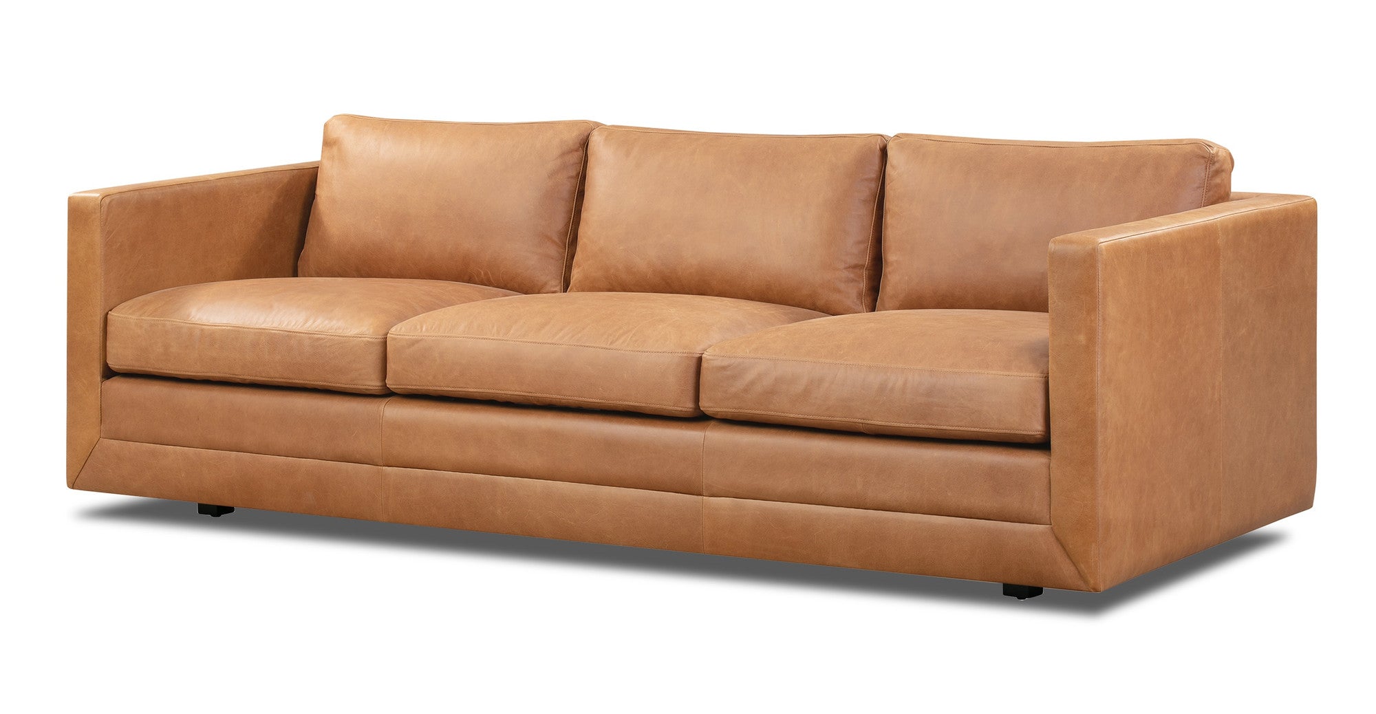 Manhattan 85" Leather Sofa -3 Seater - Milano Russet