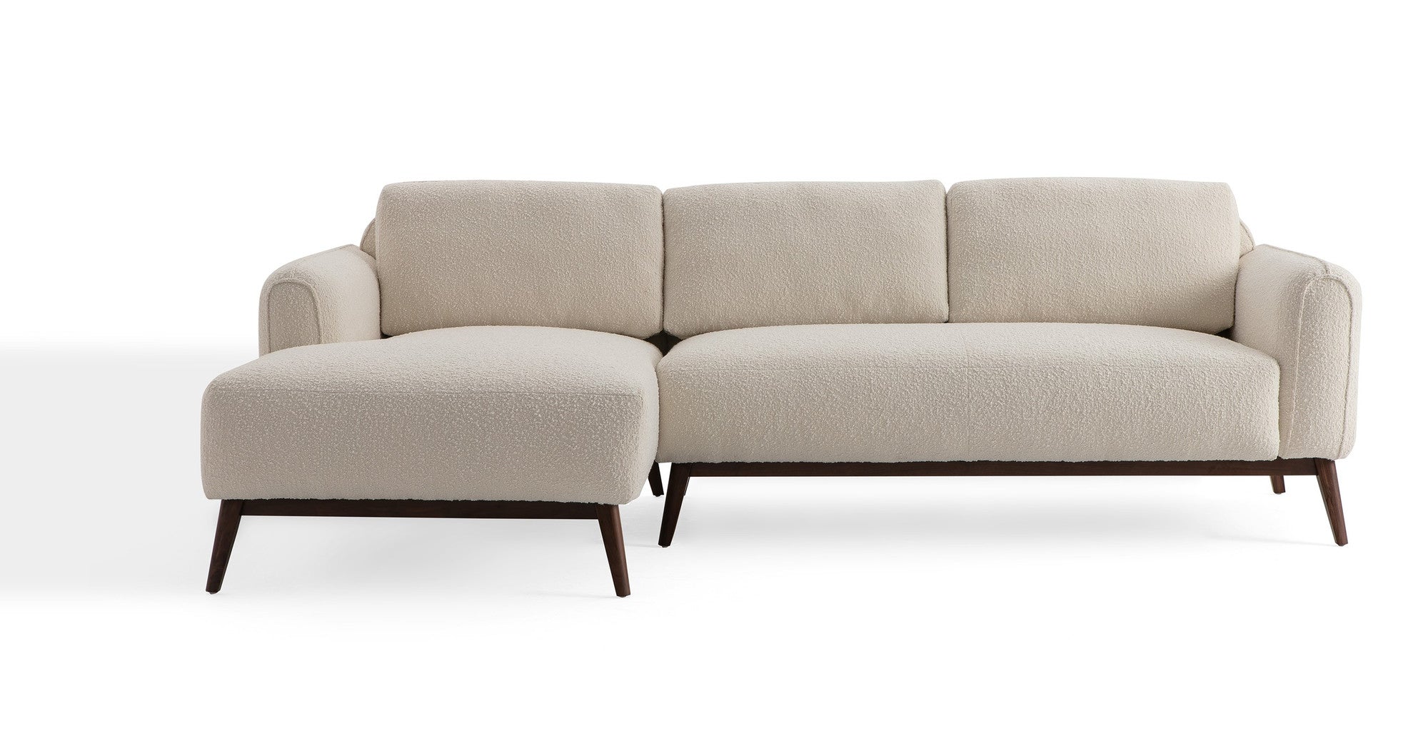 Metro 100" Fabric Sectional Sofa Left - Blanc Boucle