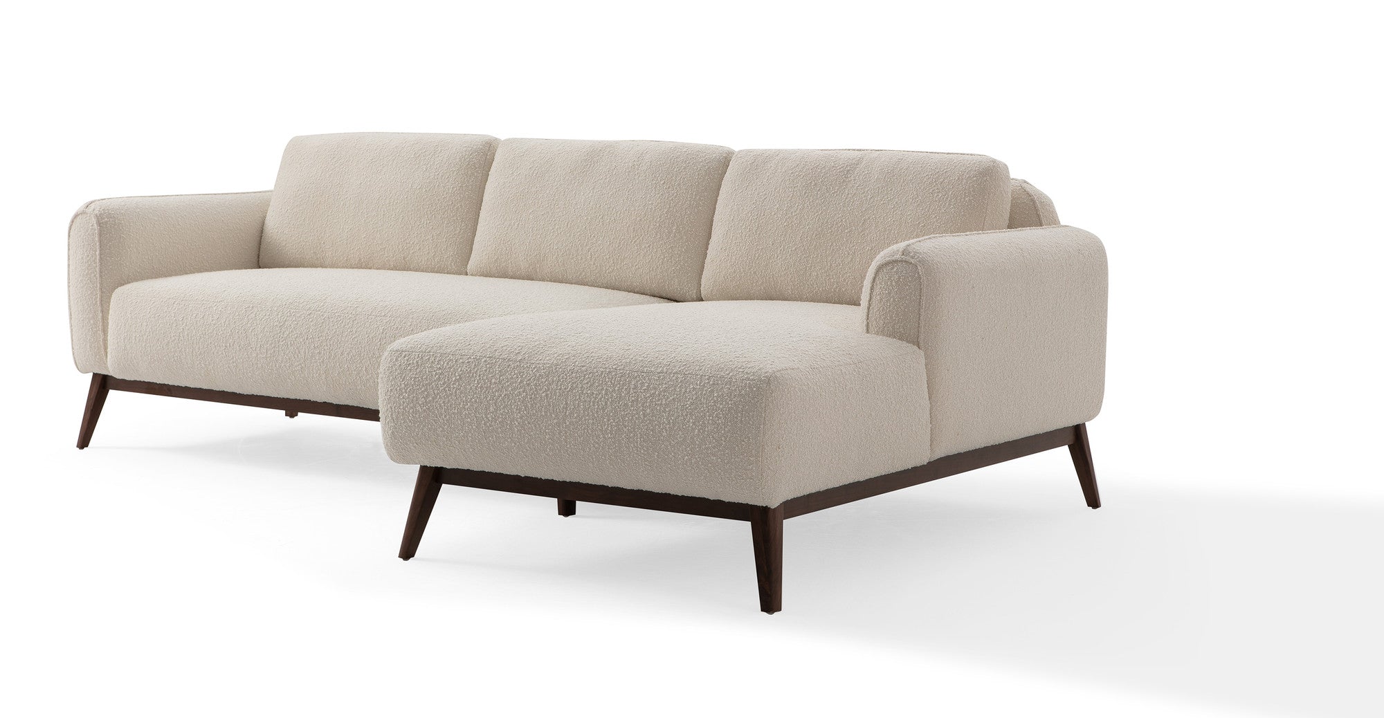 Metro 100" Sectional Sofa Right - Blanc Boucle