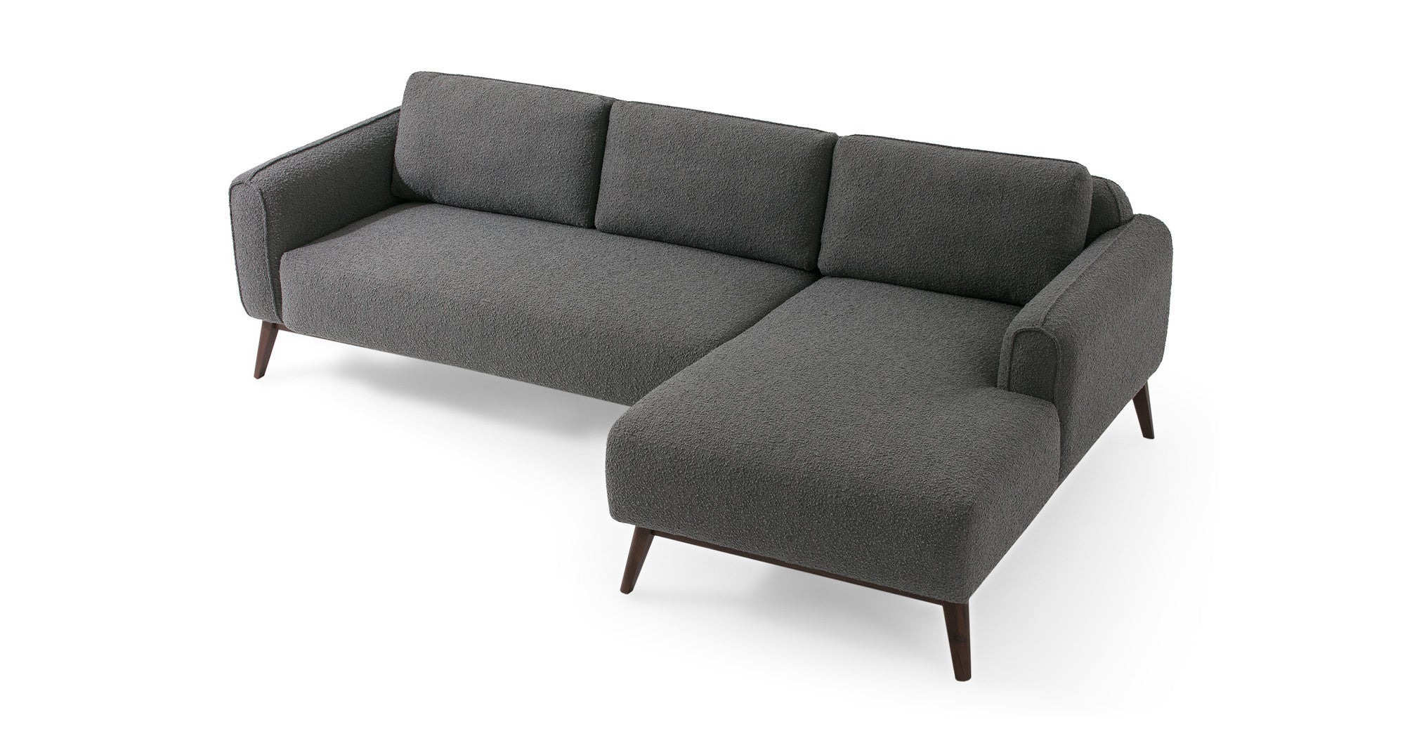 Metro 100" Sectional Sofa Right - Gris Boucle