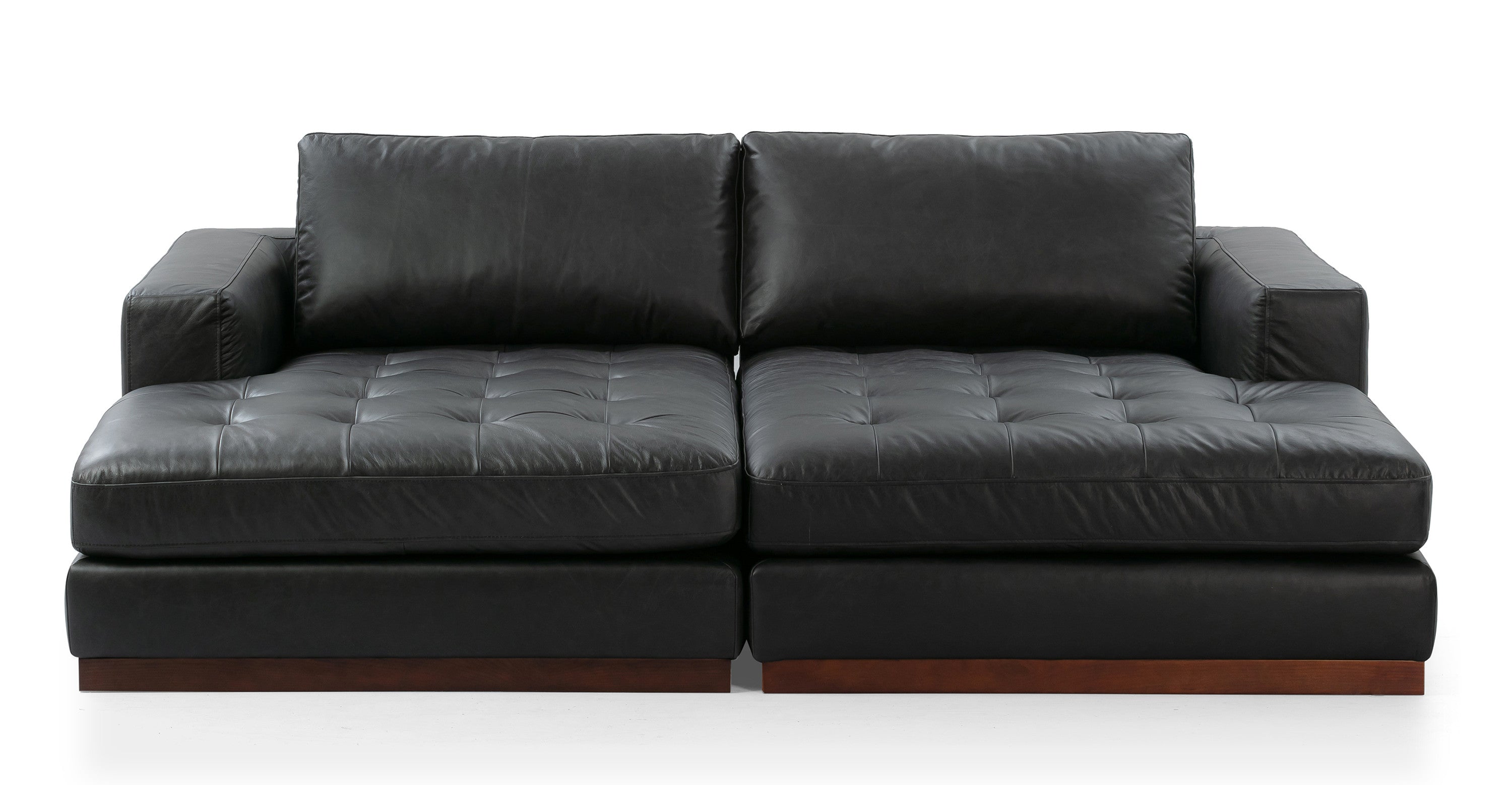 Newport 82" Double Chaise Lounge Sofa Sectional -2 Seater -  Ebony