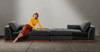 Newport 82" Double Chaise Lounge Sofa Sectional -2 Seater -  Ebony