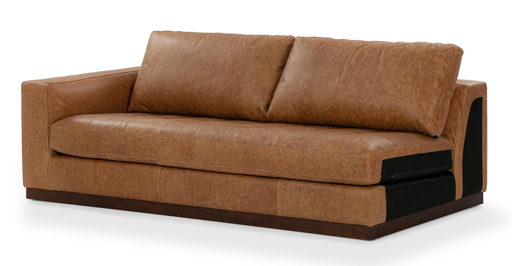 Newport 164" 2-pc Long Sectional Sofa -4 Seater -  Chestnut