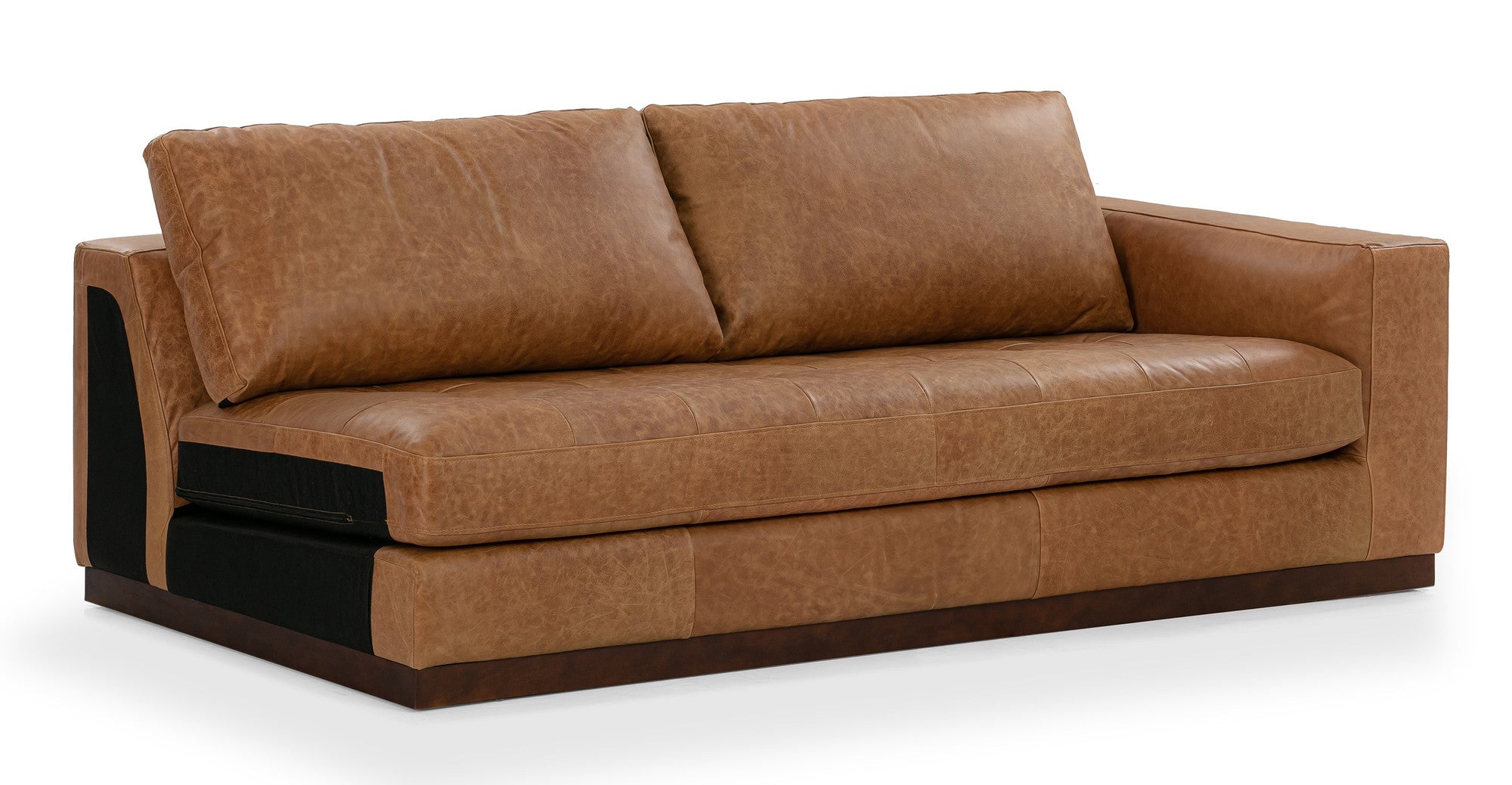 Newport 164" 2-pc Long Sectional Sofa -4 Seater -  Chestnut