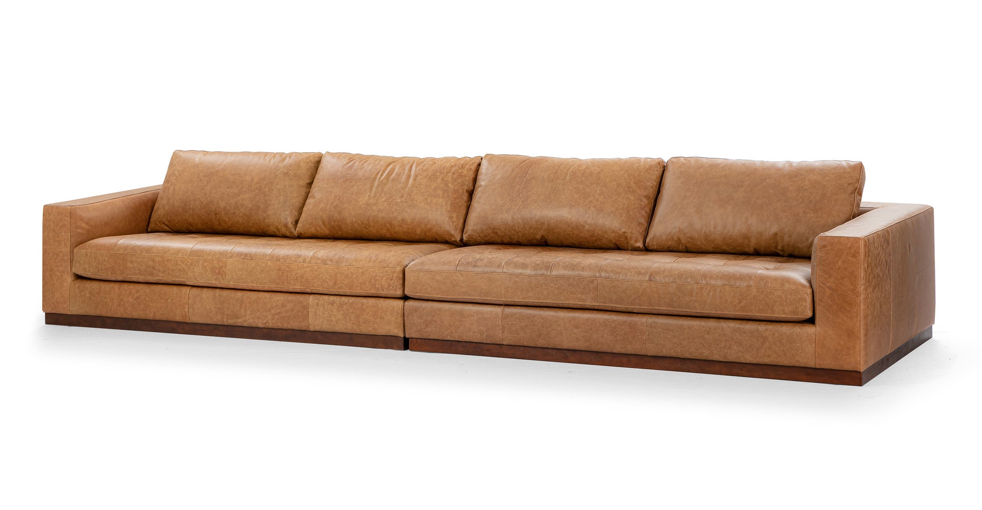 Newport 164" 2-pc Long Sofa Sectional -4 Seater -  Chestnut