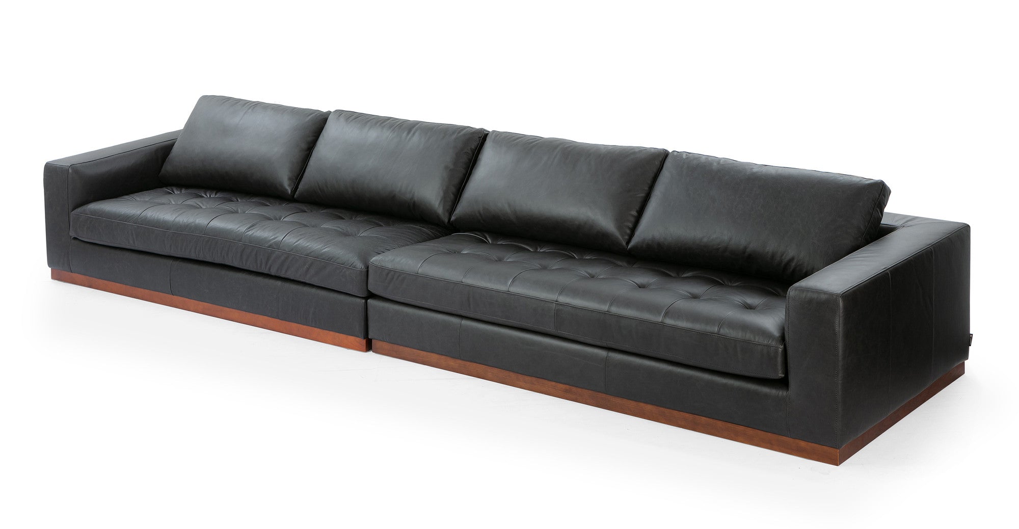 Newport 164" 2-pc Long Sectional Sofa -4 Seater -  Ebony