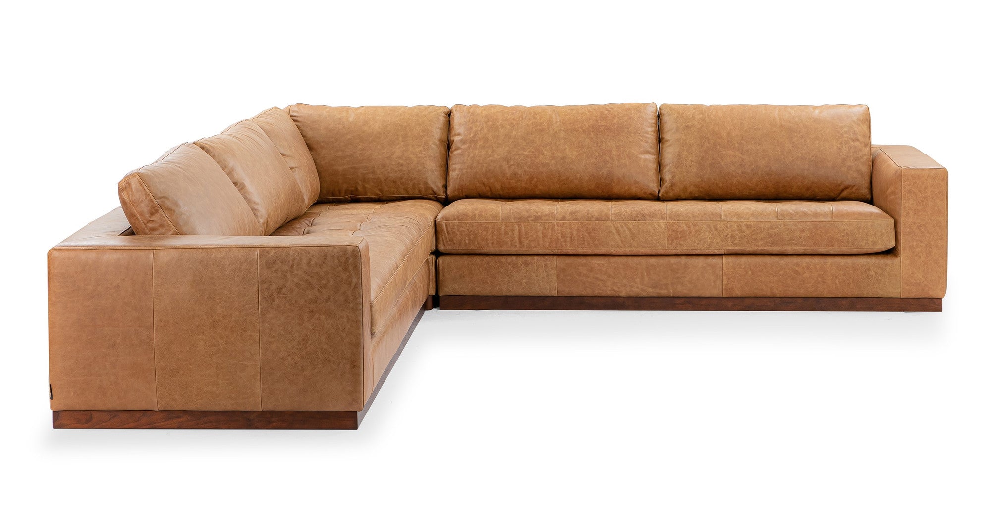 Newport 123" 3-pc L Corner Sofa Sectional -6 Seater - Chestnut