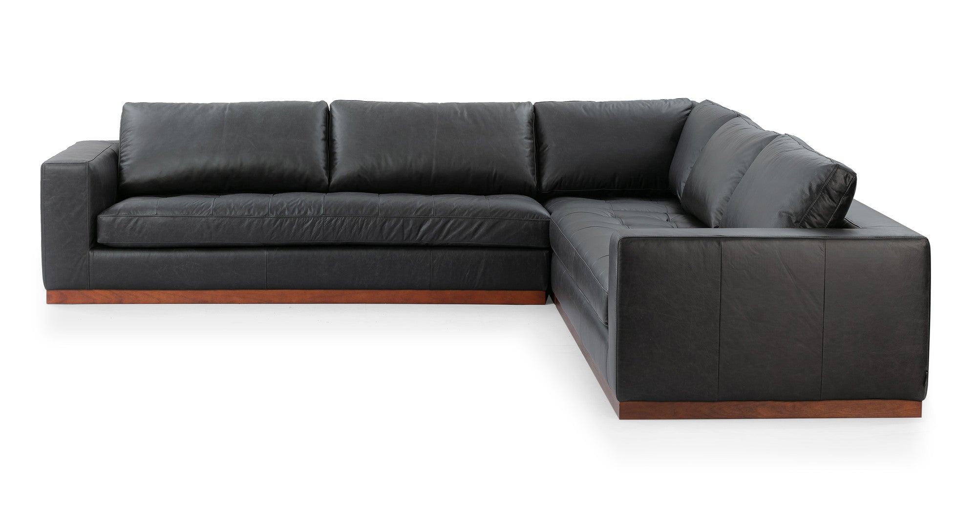 Newport 123" 3-pc L Corner Sectional Sofa -6 Seater - Ebony