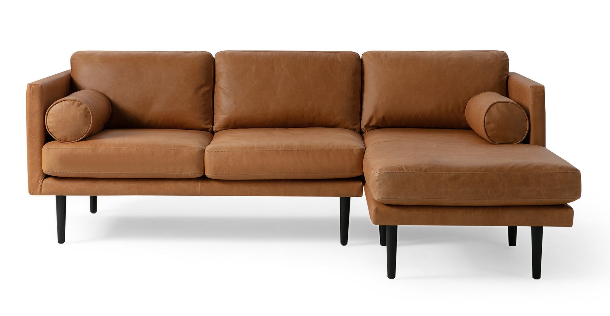 Spectre 81" Leather Sectional Sofa Right -3 Seater -  Milano Russet