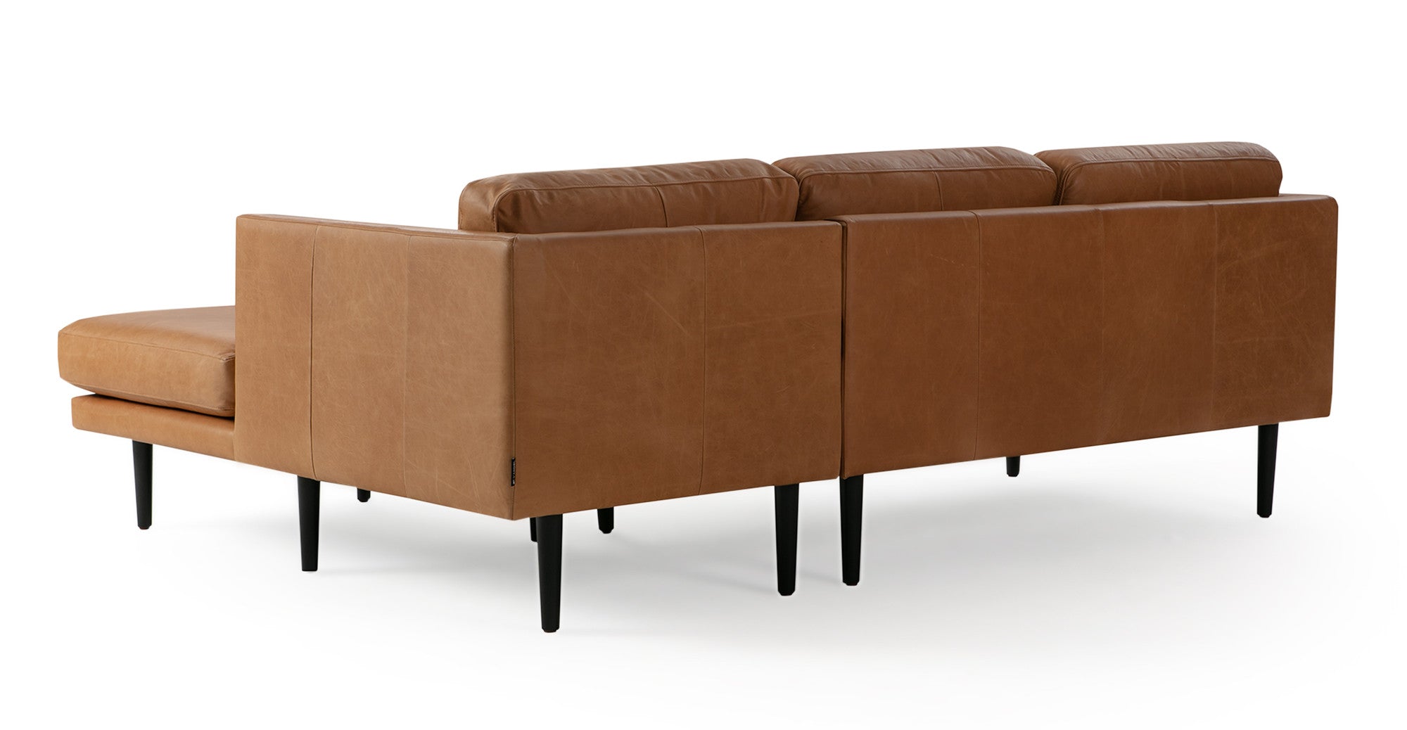 Spectre 81" Leather Sectional Sofa Right -3 Seater -  Milano Russet