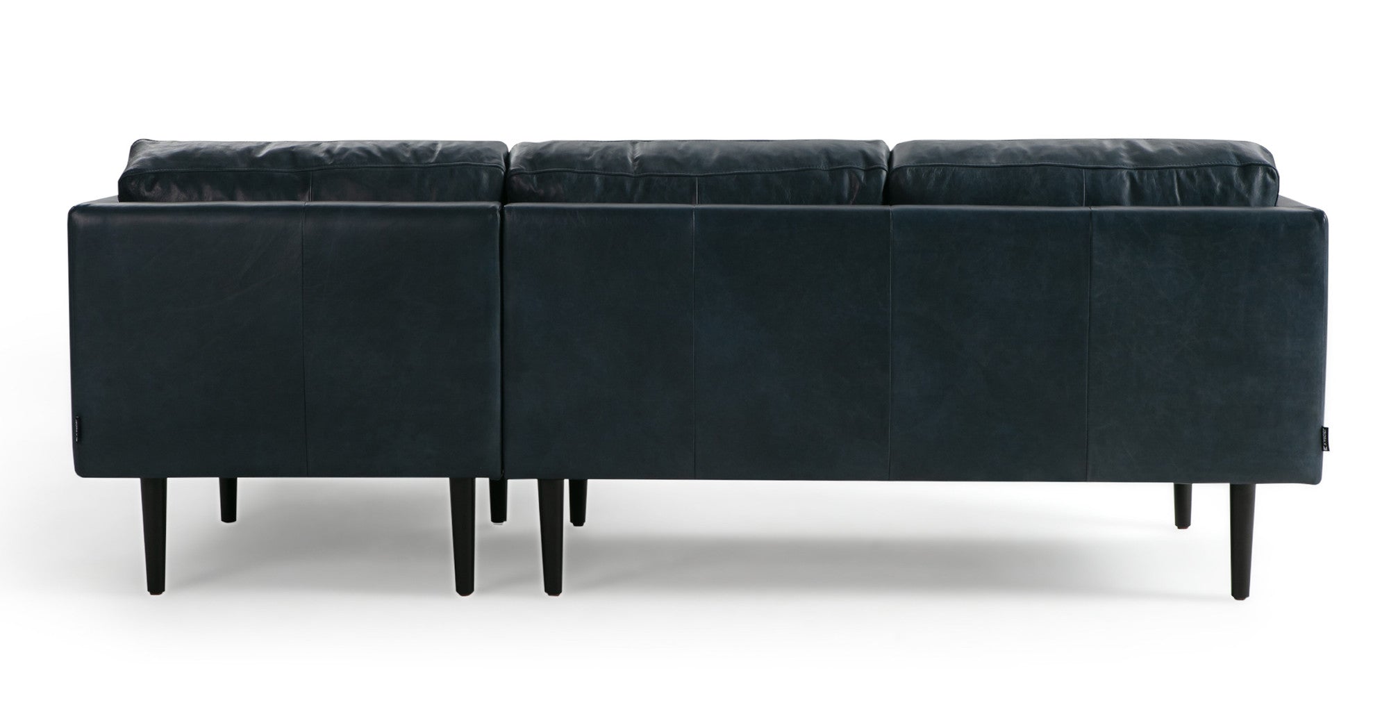 Spectre 81" Leather Sofa Sectional Right -3 Seater -  Napoli Blue