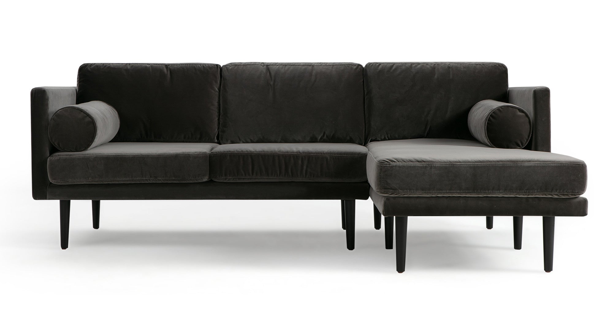 Spectre 81" Fabric Sectional Sofa  Right - Obsidian Velvet