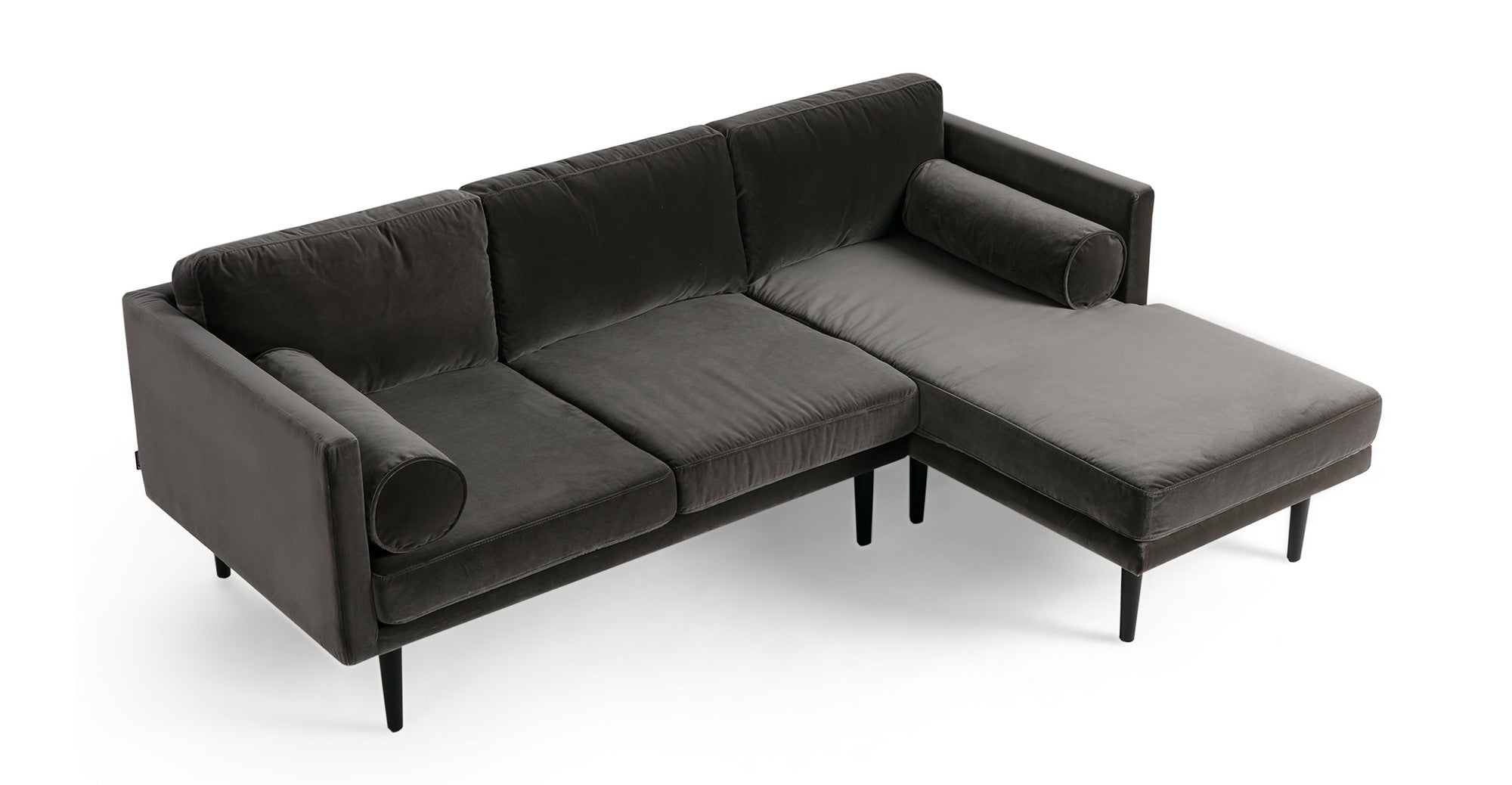 Spectre 81" Fabric Sectional Sofa  Right - Obsidian Velvet