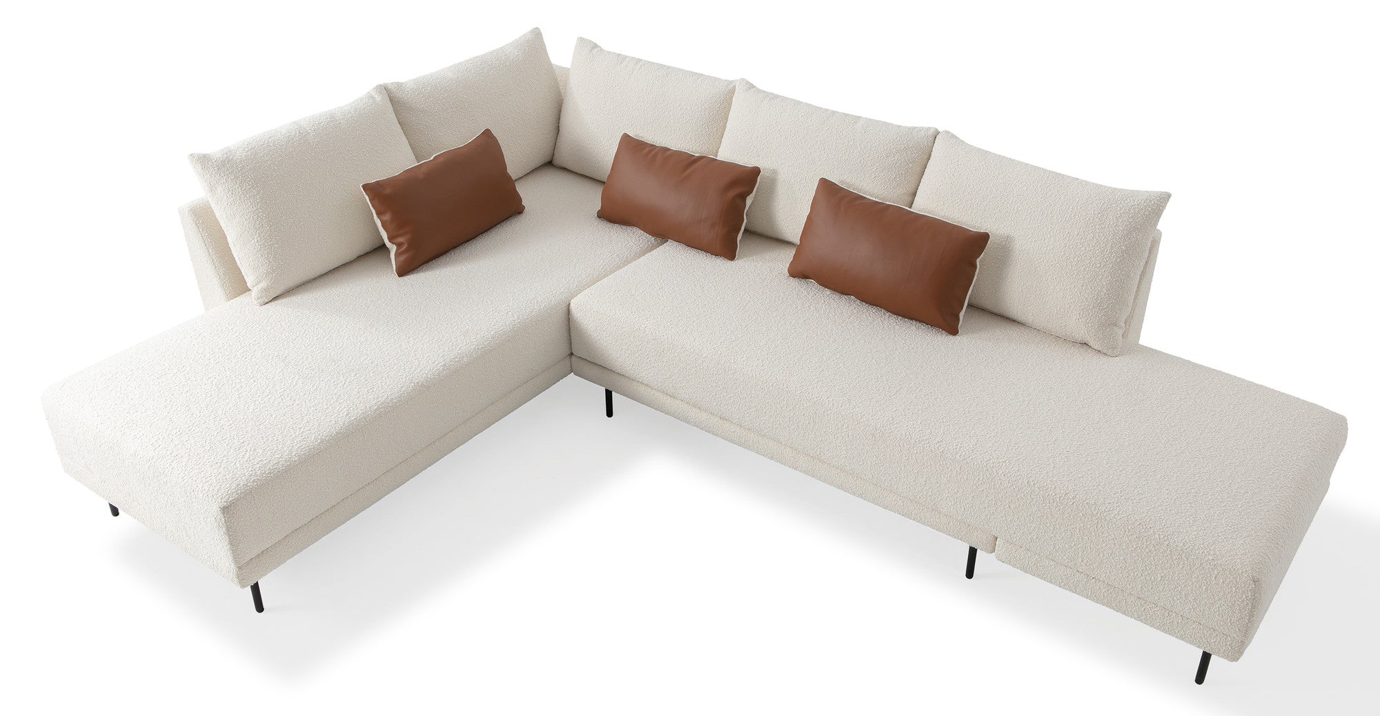 Stash 117" Fabric Sectional Sofa Sleeper Left - Blanc & Bronze