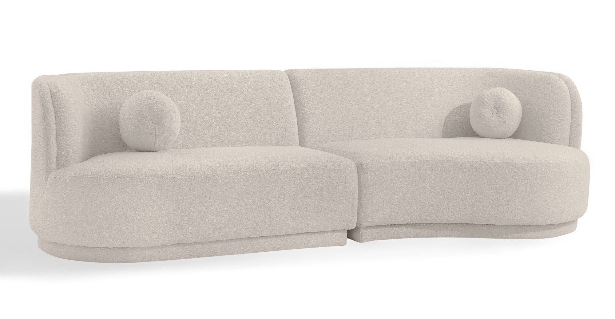 Swoosh Modular 119" Decorah East Sectional Sofa - Blanc Boucle