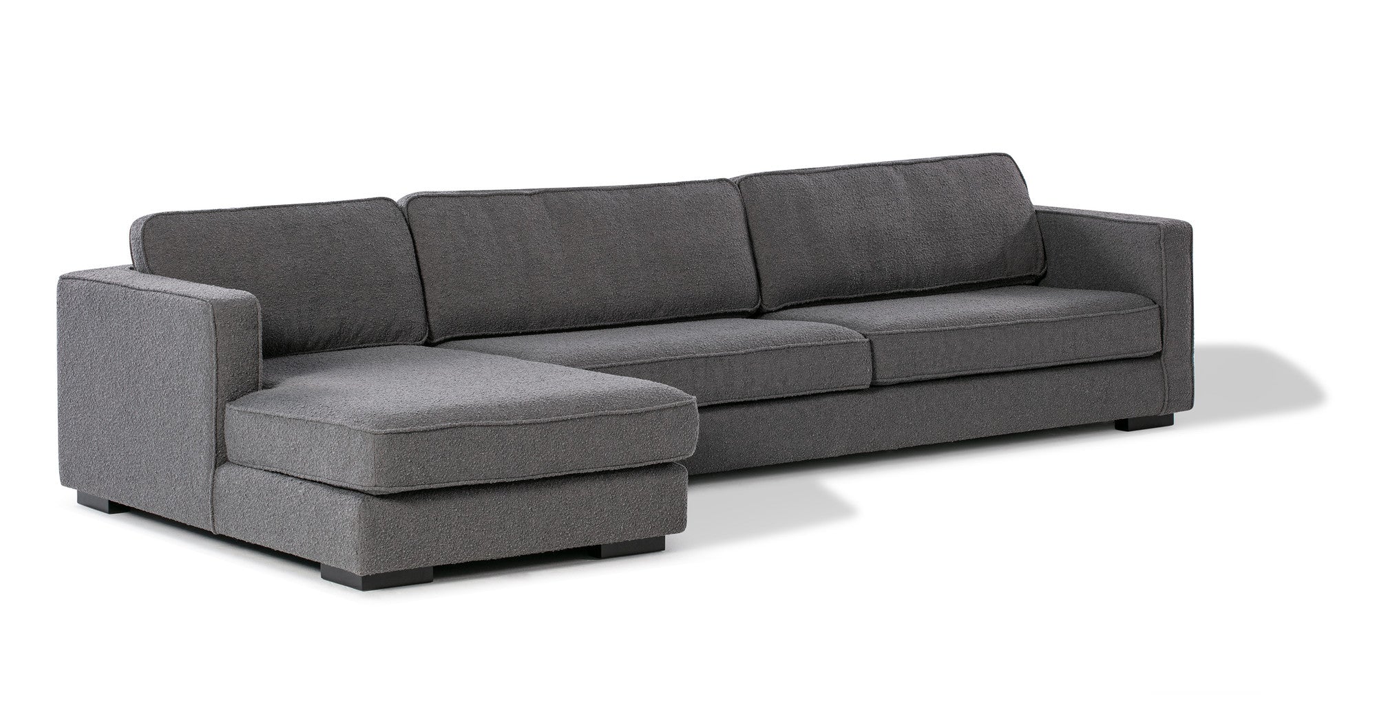 Architect 133" Fabric Sofa Sectional Left - Gris Boucle