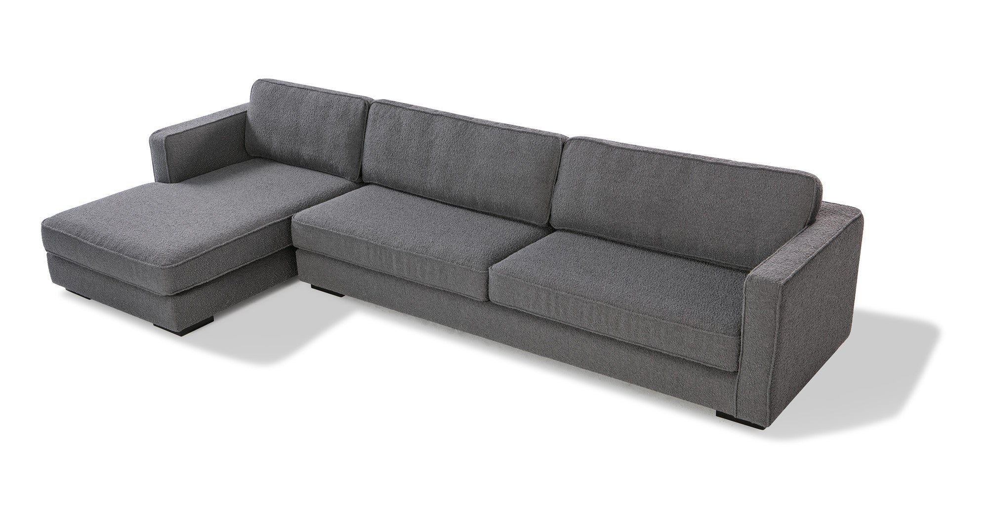 Architect 133" Fabric Sofa Sectional Left - Gris Boucle