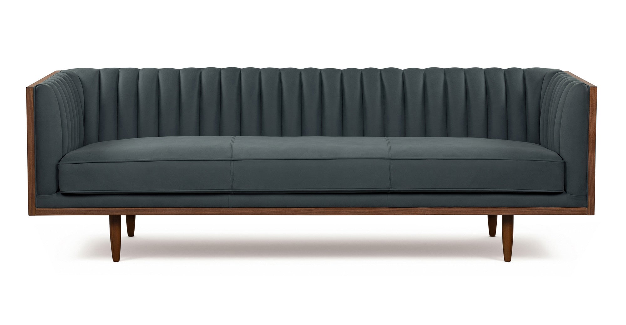 Woodrow Linea 87" Leather Sofa - 3 Seater - Azure Nubuck