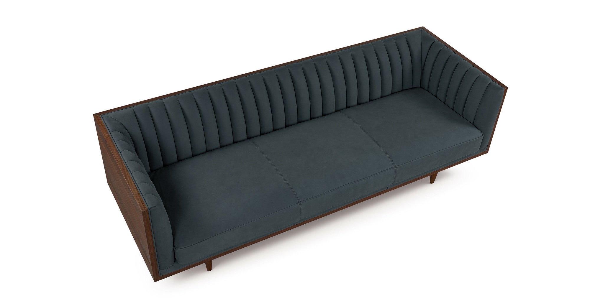 Woodrow Linea 87" Leather Sofa - 3 Seater - Azure Nubuck