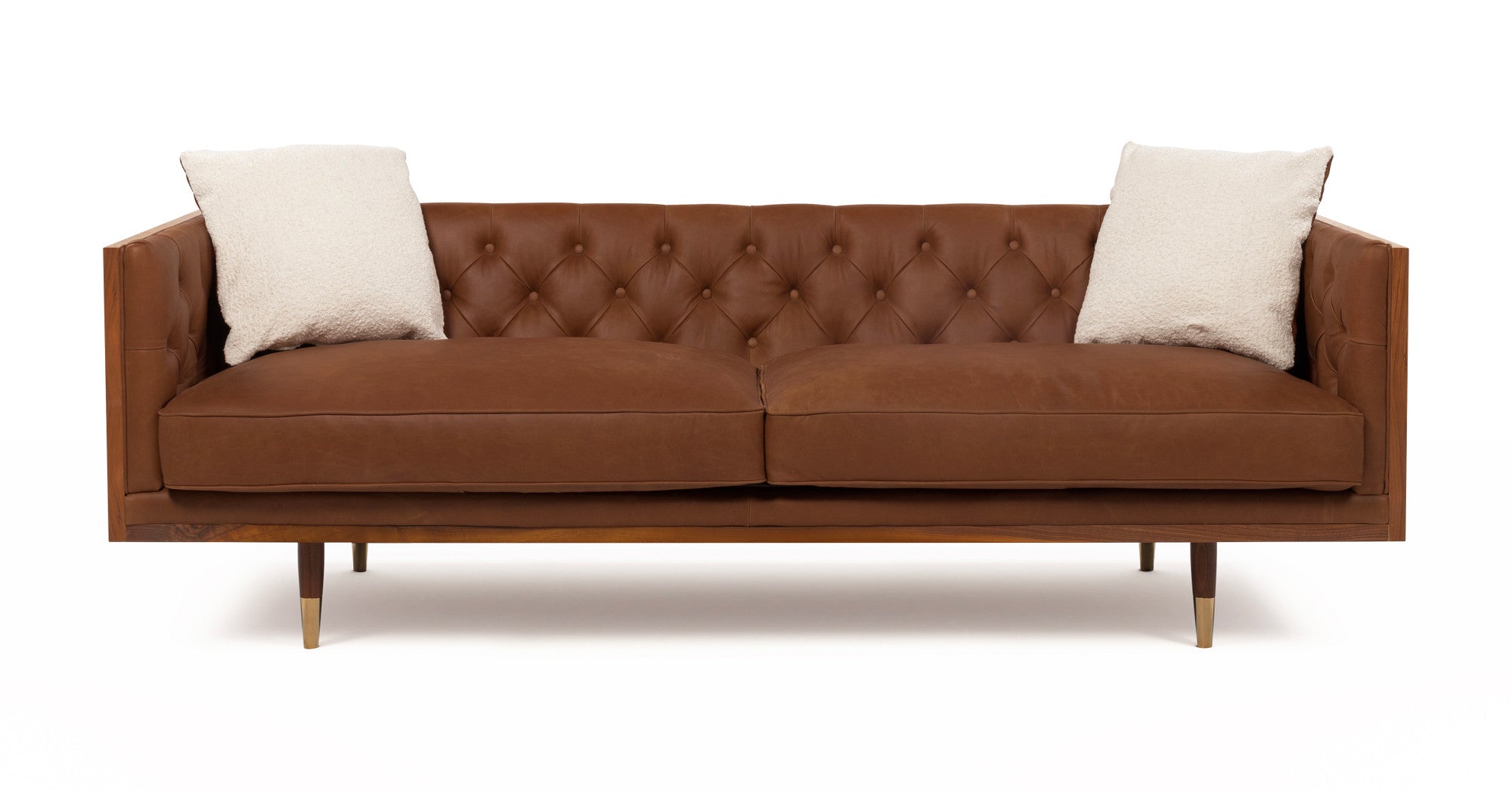 Woodrow Lush 87" Leather Sofa - 2 Seater - Milano Cigar