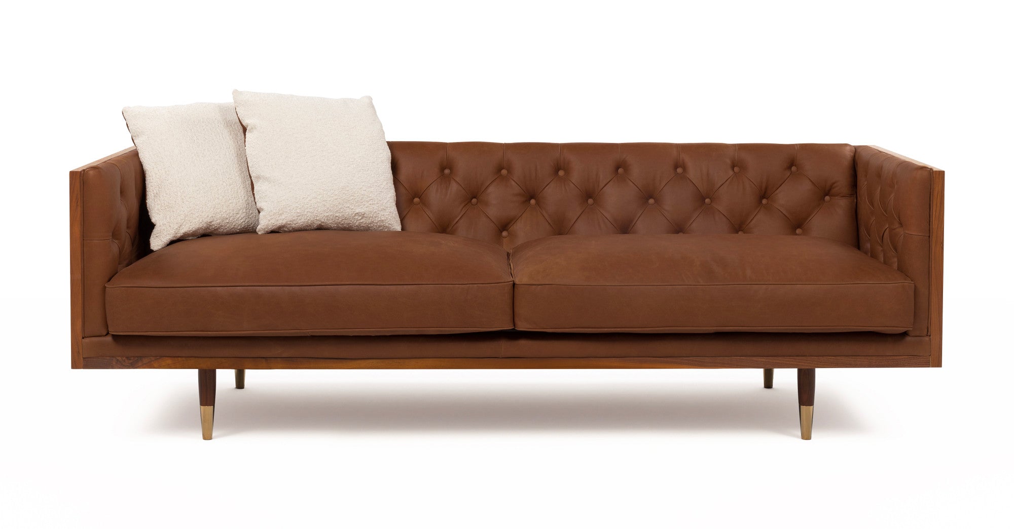 Woodrow Lush 87" Leather Sofa - 2 Seater - Milano Cigar