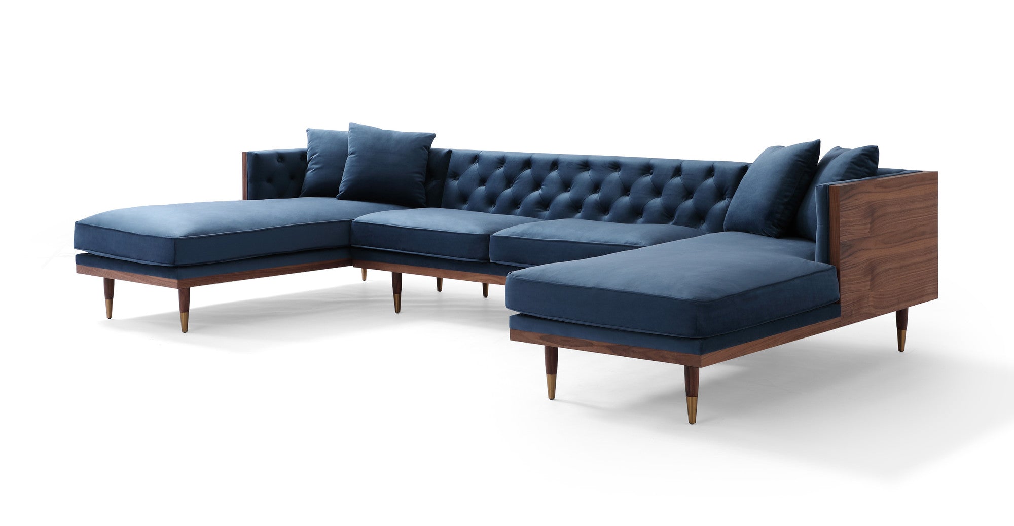 Woodrow Neo 126" U-Sectional Sofa  -  Persian Velvet