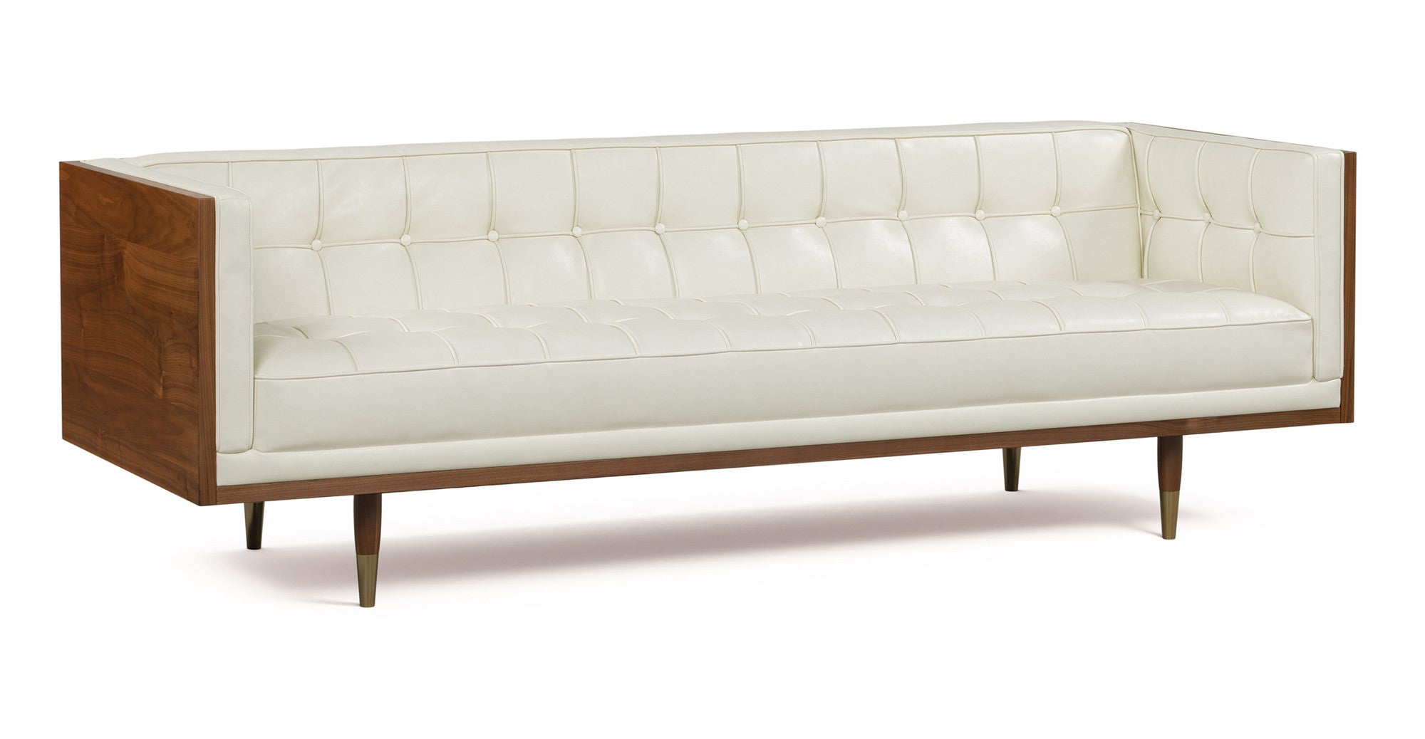 Woodrow Box 87" Leather Sofa - 3 Seater - Vegan White