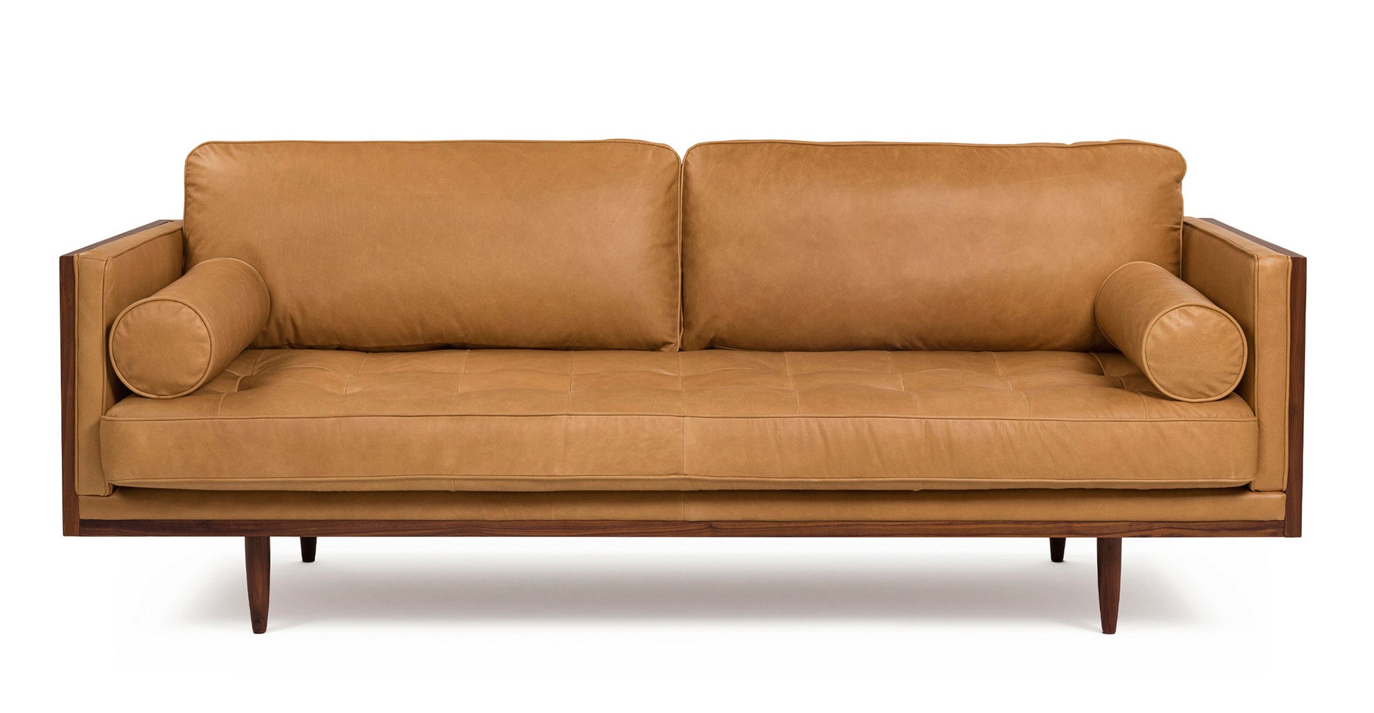 Woodrow Skandi 87" Leather Sofa - 2 Seater - Milano Russet