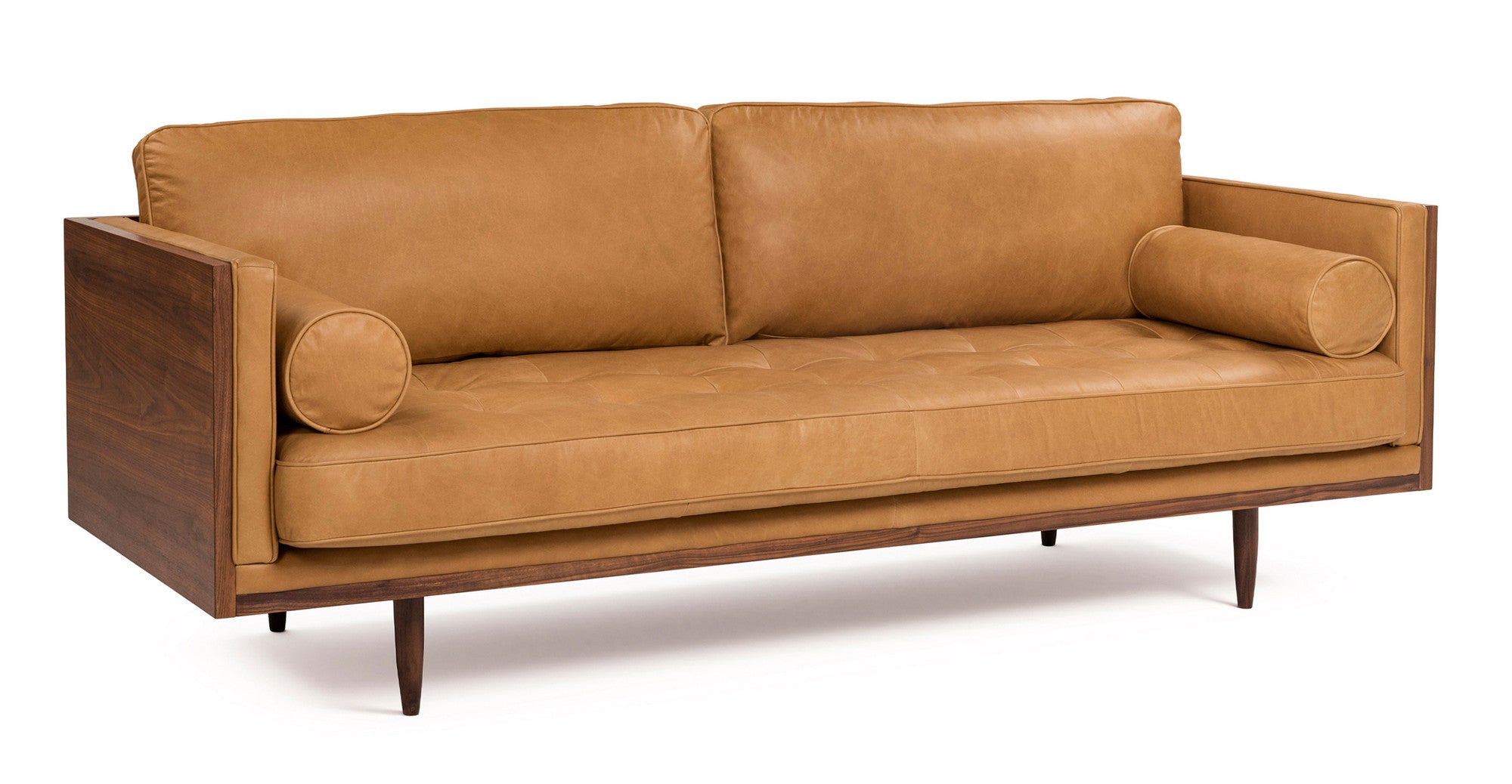 Woodrow Skandi 87" Leather Sofa - 2 Seater - Milano Russet