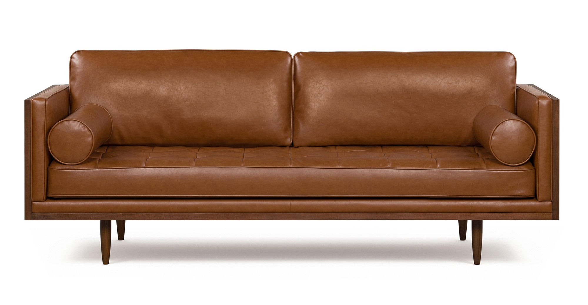 Woodrow Skandi 87" Leather Sofa - 2 Seater - Vegan Saddle